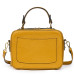 Дамска чанта от естествена кожа Caprice, жълта