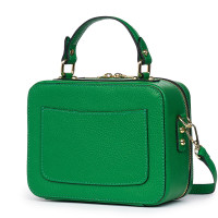Дамска чанта от естествена кожа Caprice, зелена