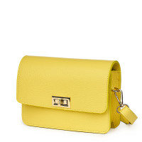Дамска чанта от естествена кожа Mona, жълта