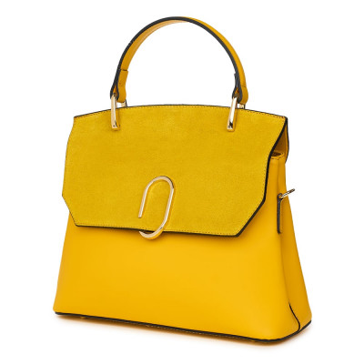 Чанта тип портмоне от естествена кожа Ruby, жълта
