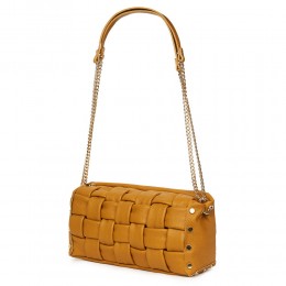 Дамска чанта тип портмоне от естествена кожа Selena, жълта