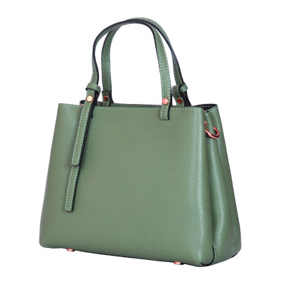 Чанта тип портмоне от естествена кожа Timeea, светло зелена