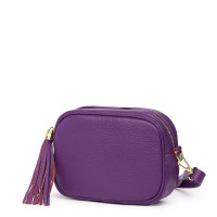 Дамска чанта от естествена кожа Vica, лилава